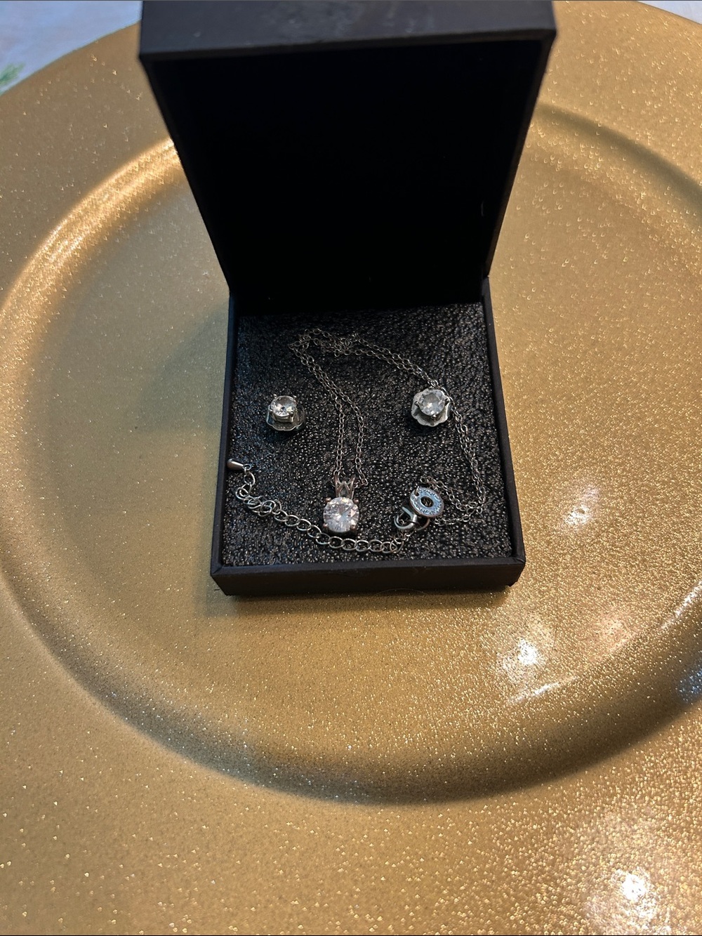 CZ by Kenneth Jay Lane Necklace and pierced earrings in Great Condition